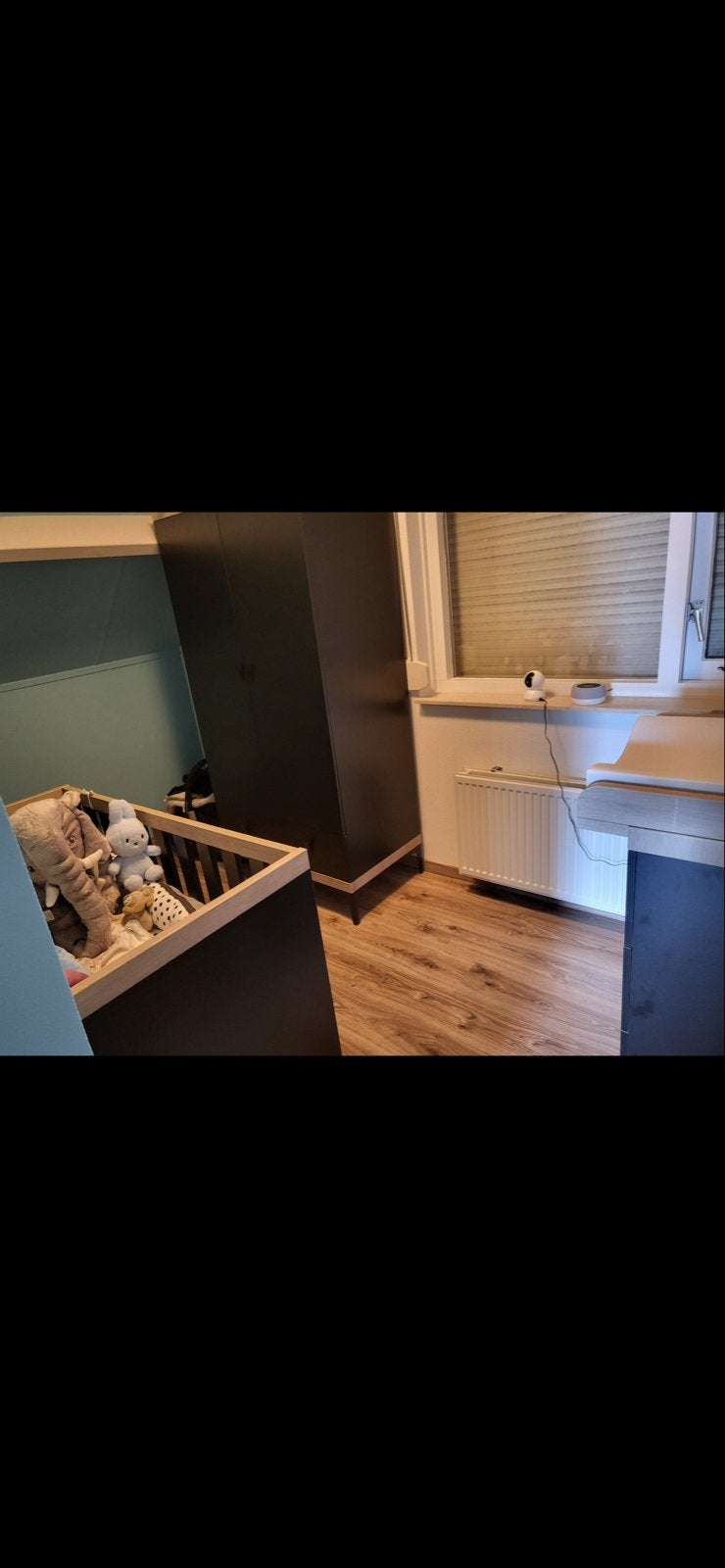 Complete interbaby kamer: Ledikant, commode en kledingkast, Ophalen, Gebruikt, 50 tot 70 cm, 105 cm of meer