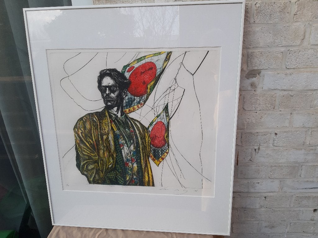 Ed van der Kooy - Waiting for the Catalina, origineel, Antiek en Kunst, Zeefdruk, Gelimiteerde oplage, Ophalen, Personages en Fantasiefiguren