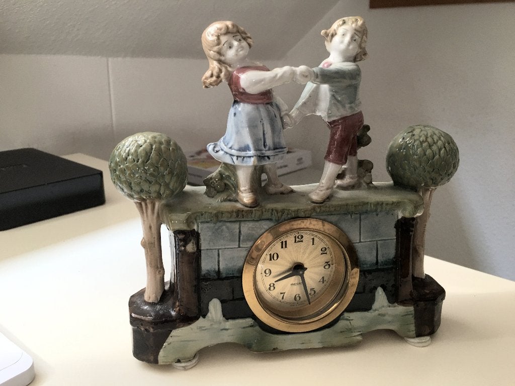 Porceleinen pendule van Mercedes 1950, Antiek en Kunst, Ophalen of Verzenden