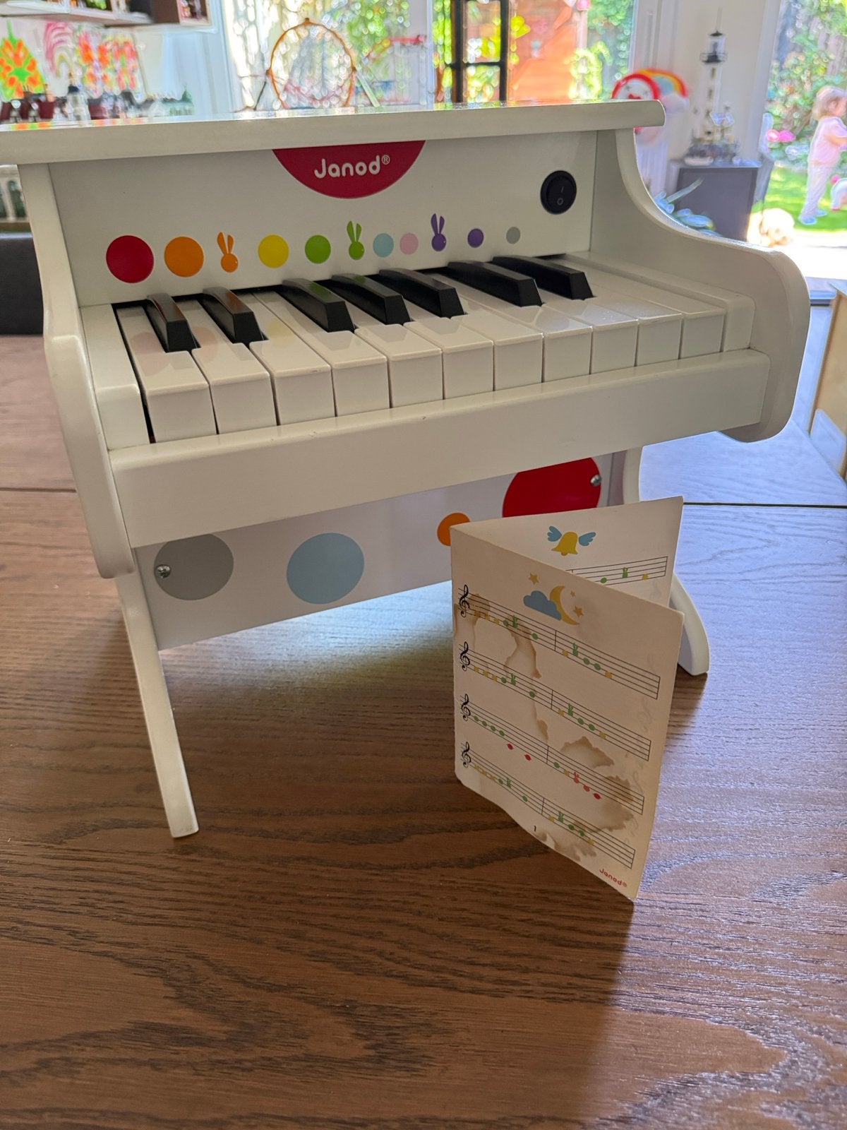 Janod Confetti Piano - Wit Houten Speelgoed Piano, Ophalen of Verzenden, Zo goed als nieuw, Jongen of Meisje