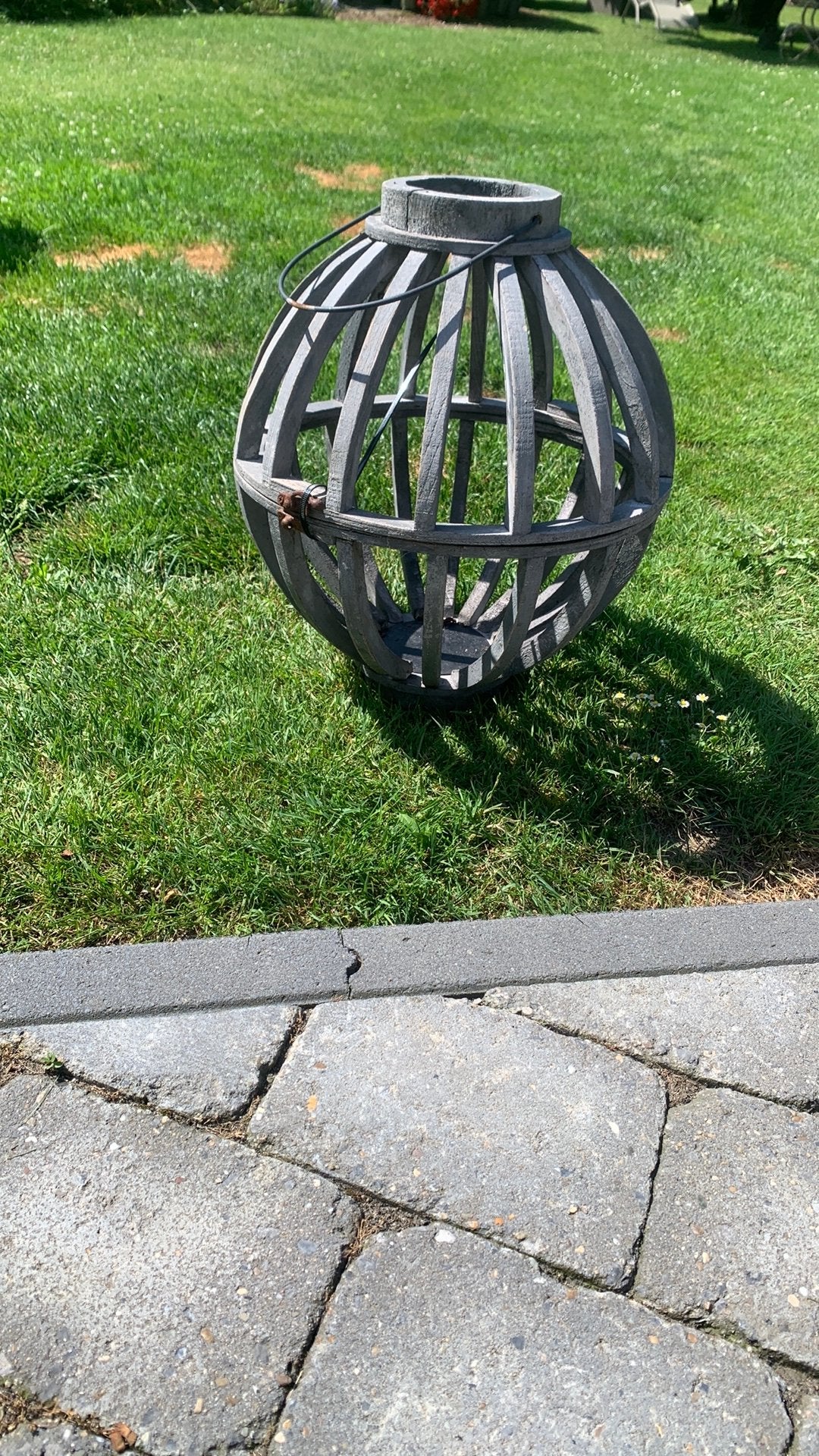 Decoratie bol hout, Tuin en Terras, Ophalen of Verzenden, Zo goed als nieuw