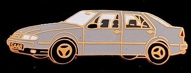 Saab afbeelding pin- grijs emaille, Verzamelen, Verzenden, Nieuw, Transport, Speldje of Pin