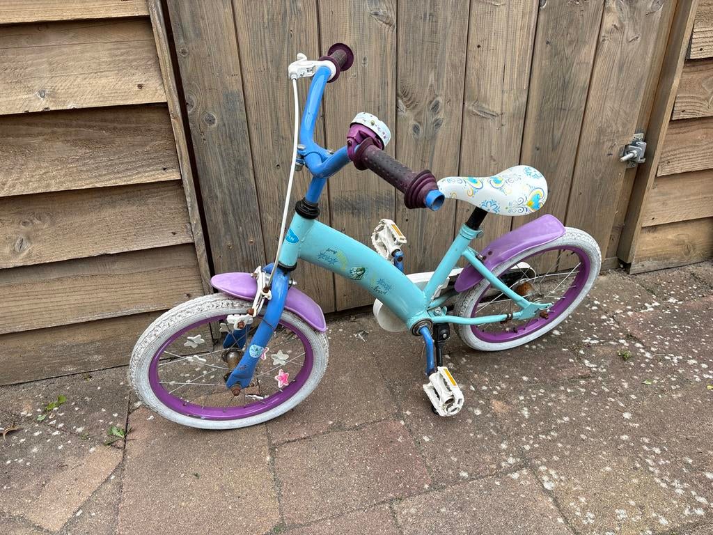 Frozen kinderfiets 16 inch - gebruikt, technisch goed, Ophalen, Gebruikt, Terugtraprem, 16 tot 20 inch