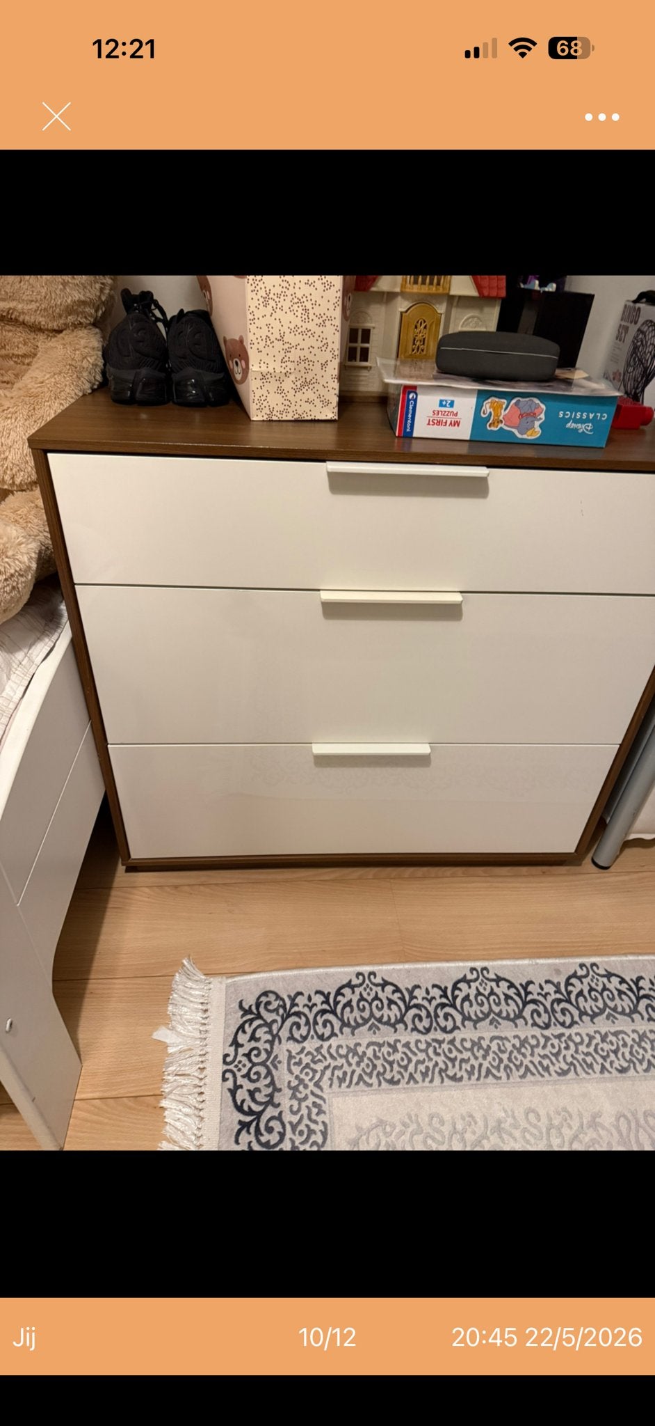 Commode met 3 laden - Wit en Hout ikea kast, Gebruikt, 3 of 4 laden, Minder dan 100 cm, 25 tot 50 cm