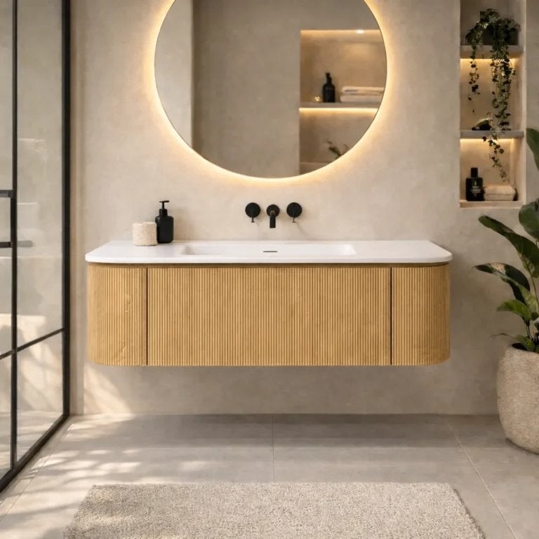Badmeubel 120 cm Lavantri Eleganza - Japandi badmeubel NEW, 100 tot 150 cm, Verzenden, Nieuw, Minder dan 100 cm