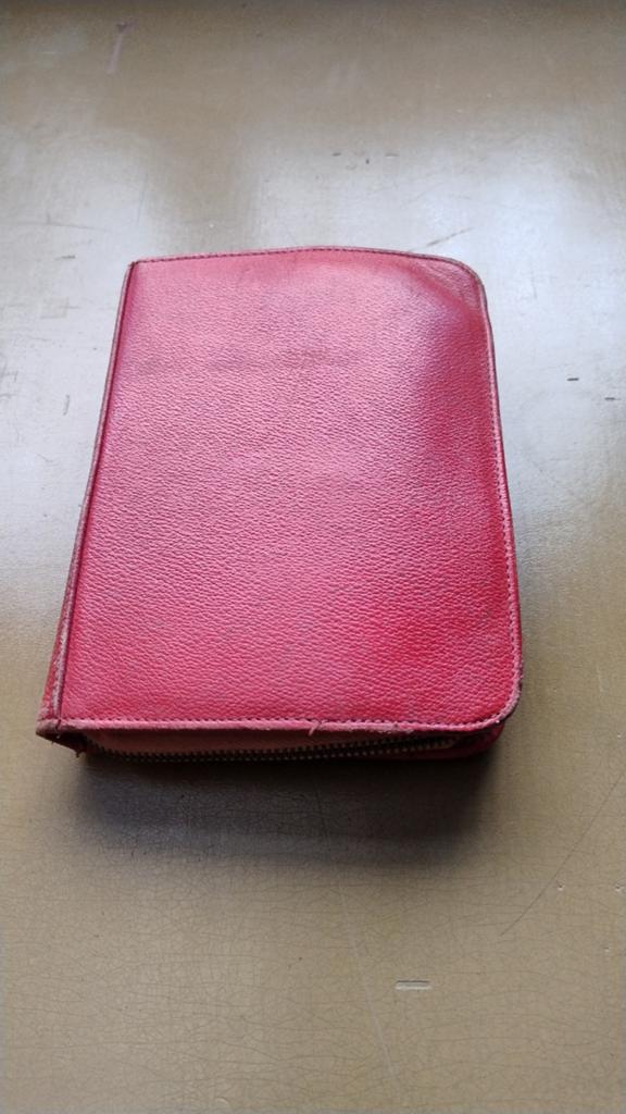 Vintage Reisetui met Toiletartikelen - Rood Leer, Ophalen of Verzenden