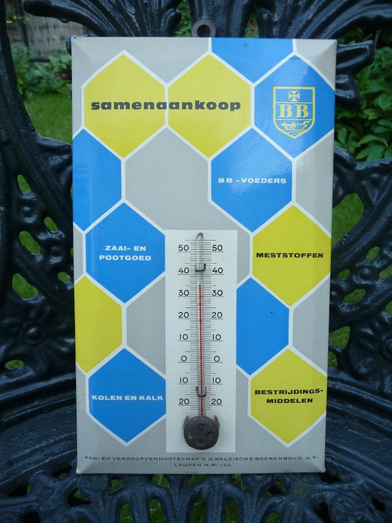 Belgische Boerenbond. BB-VOEDERS thermometer., Verzamelen, Merken en Reclamevoorwerpen, Ophalen of Verzenden, Gebruikt, Overige typen
