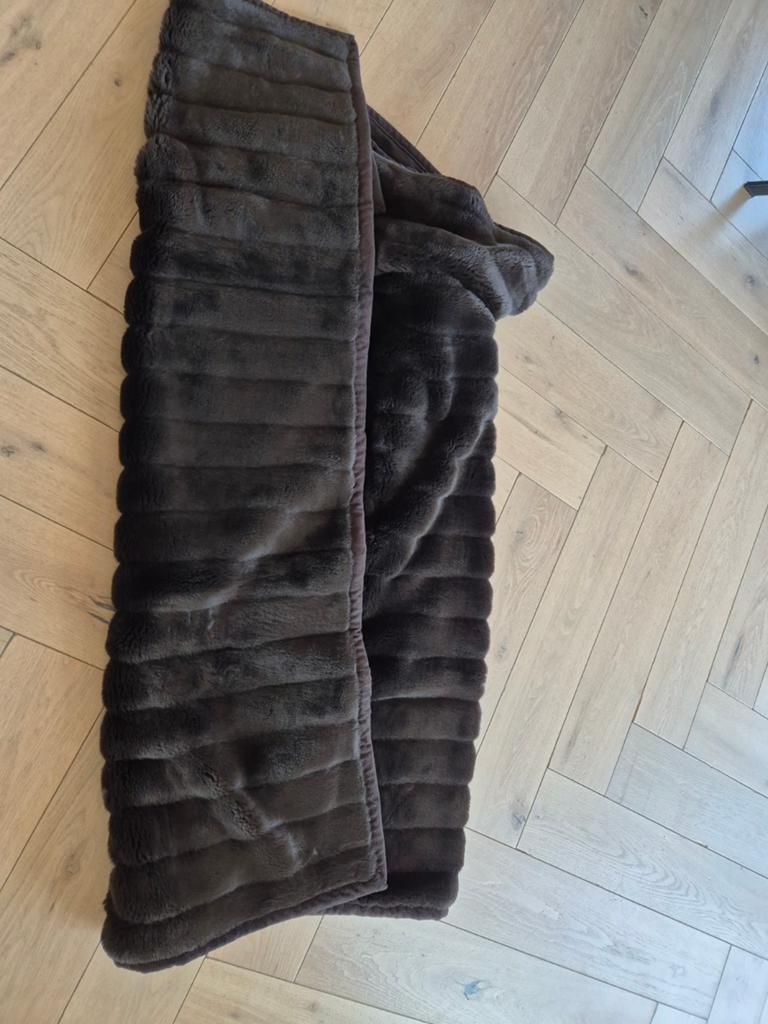 Zacht donkerbruin6 faux fur plaid, Huis en Inrichting, Ophalen of Verzenden, Zo goed als nieuw