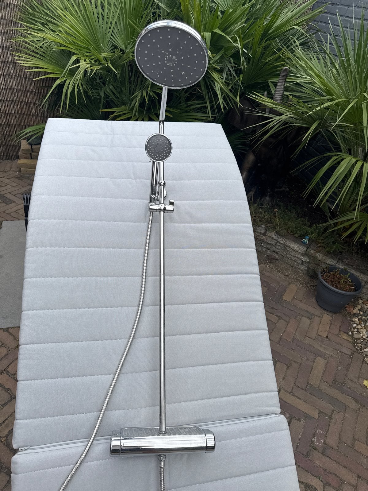 Complete doucheset met thermostaatkraan en handdouche, Ophalen, Zo goed als nieuw, Chroom, Douche