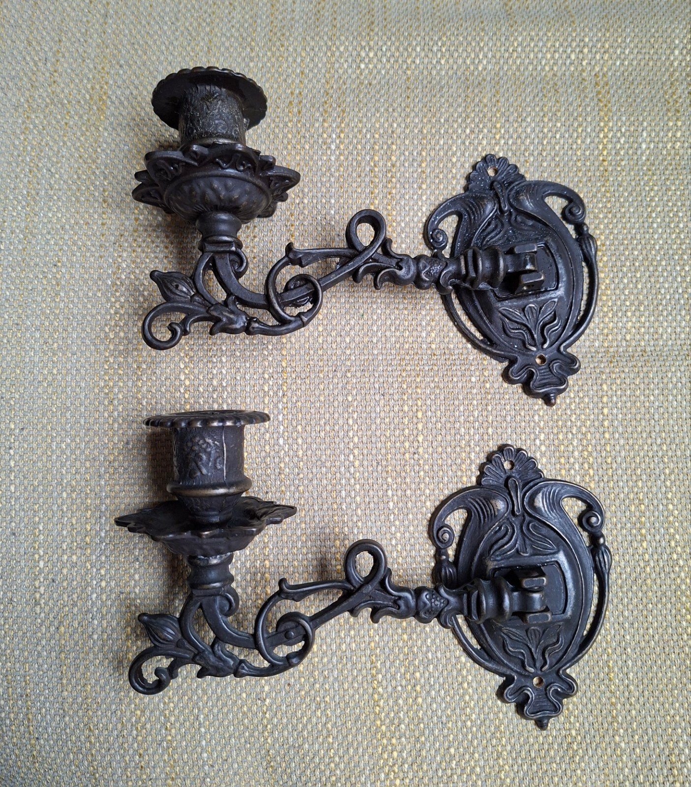 2 wandkandelaren messing, Ophalen of Verzenden, Gebruikt