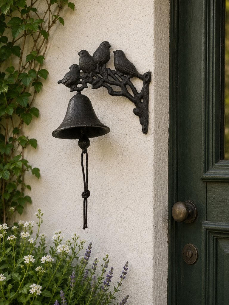 4 VOGELS / DEURBEL / GIETIJZER, Tuin en Terras, Tuinwanddecoratie, Huis en tuin decoratie Marie, Nieuw, Info@huisentuindecoratiemarie.nl