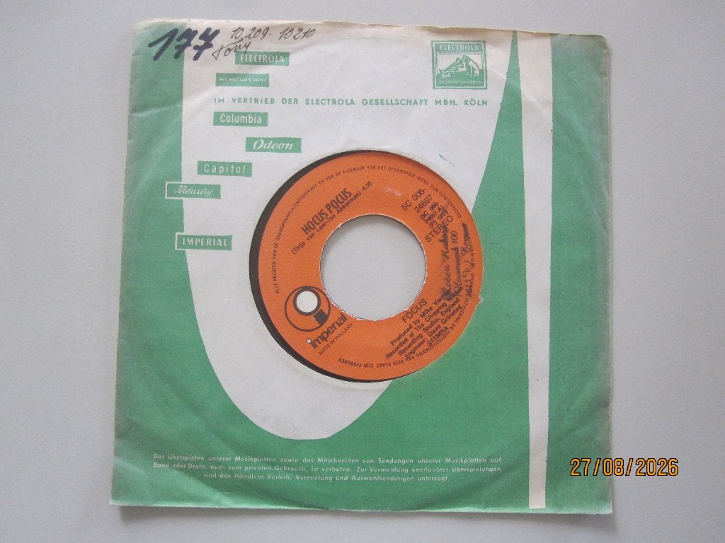 FOCUS -  hocus pocus - vinyl 7", Gebruikt, 7 inch, Ophalen of Verzenden, Rock en Metal