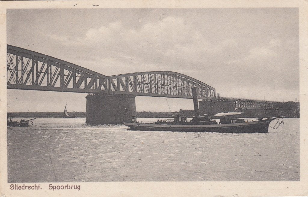 Sliedrecht - Spoorbrug 1928, Verzamelen, Verzenden, 1920 tot 1940, Gelopen, Zuid-Holland