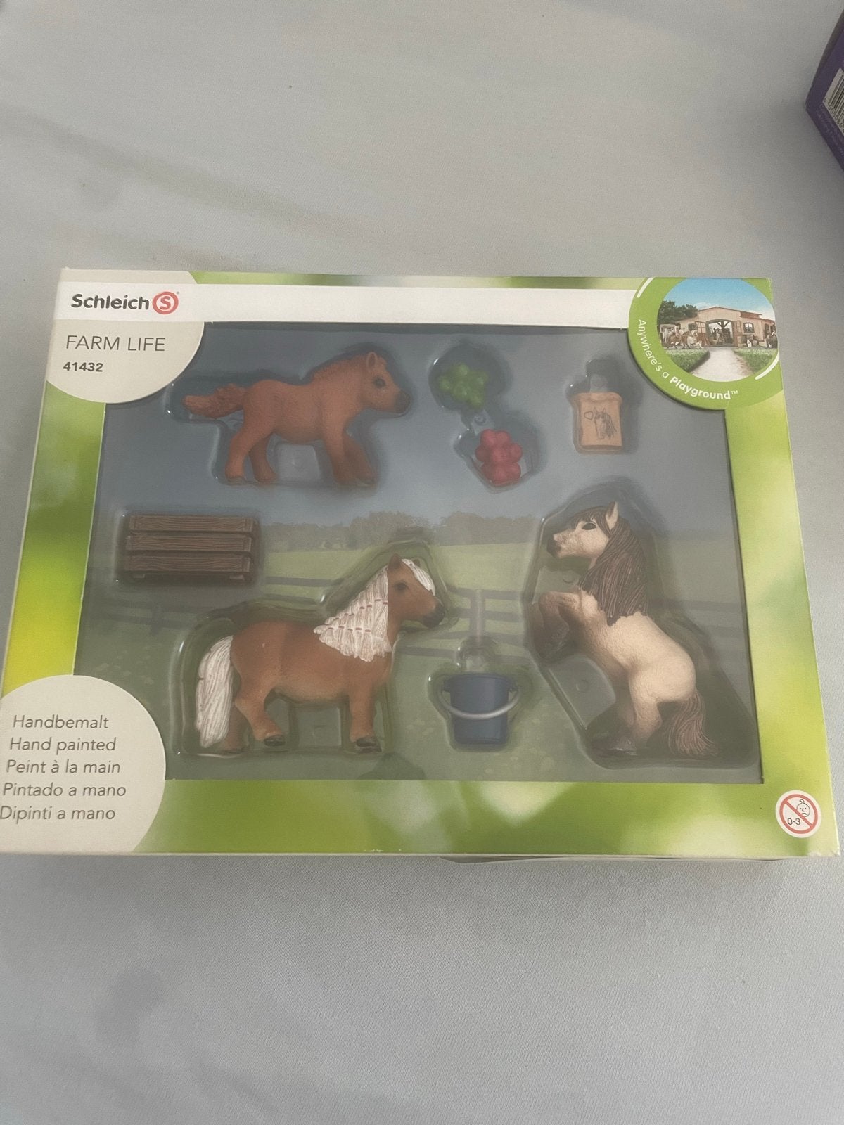 Schleich Farm Life Pony Set - Handgeschilderd, Ophalen of Verzenden, Nieuw, Jongen of Meisje