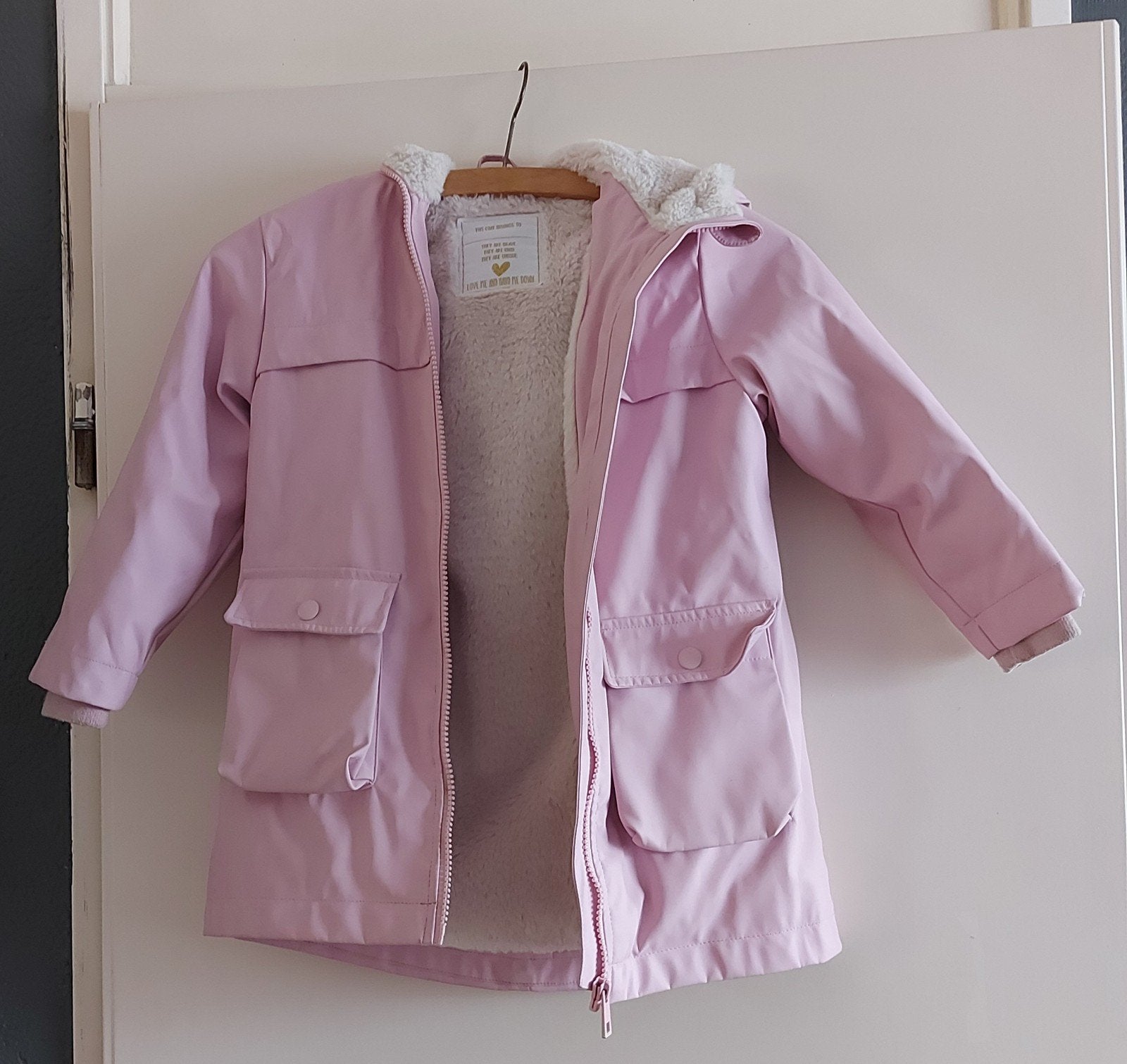 roze regenjas, Ophalen, Gebruikt, Meisje, Jas