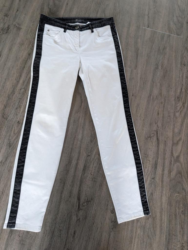 Luisa Cerano Witte Jeans met Zwarte Zijstreep, Wit, Ophalen of Verzenden, Zo goed als nieuw, Luisa Cerano