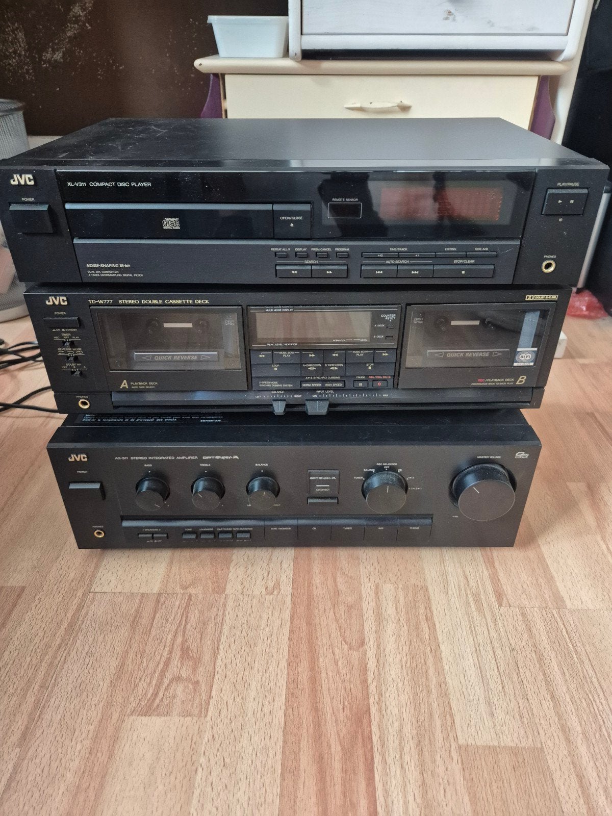 JVC Stereo Set: CD-speler, Cassettedeck, Versterker, Audio, Tv en Foto, Stereo-sets, Ophalen, Gebruikt, JVC, Losse componenten
