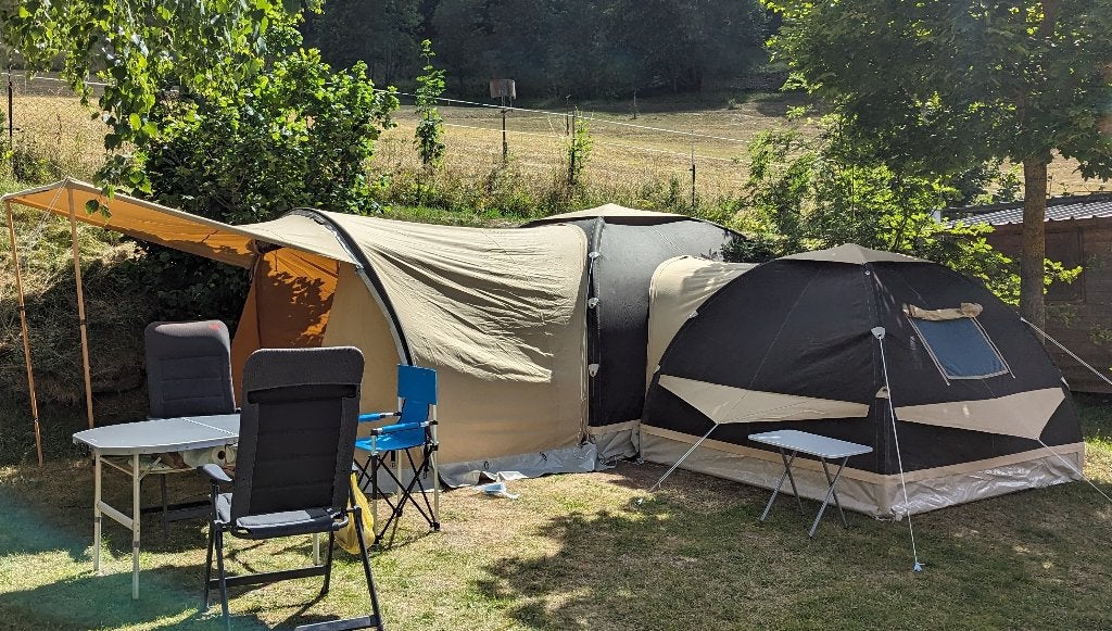 Karstentent 300x300 met koppeltent, Ophalen, Gebruikt, Tot en met 4