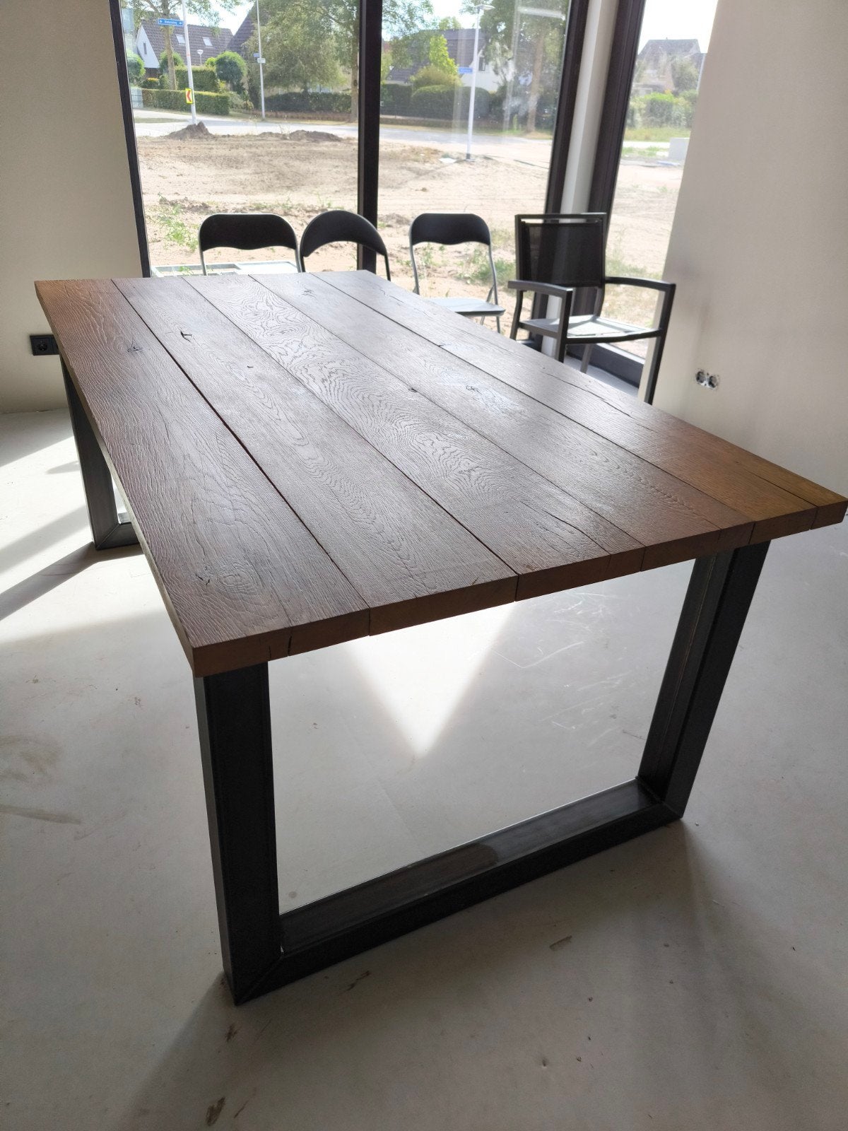 Tafel met eikenblad, Huis en Inrichting, Tafels | Eettafels, Ophalen, Rechthoekig, 50 tot 100 cm