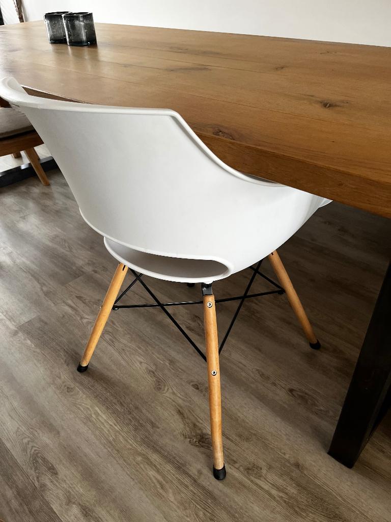 4 Eettafel stoelen, Huis en Inrichting, Stoelen, Gebruikt, Wit, Vier, Ophalen