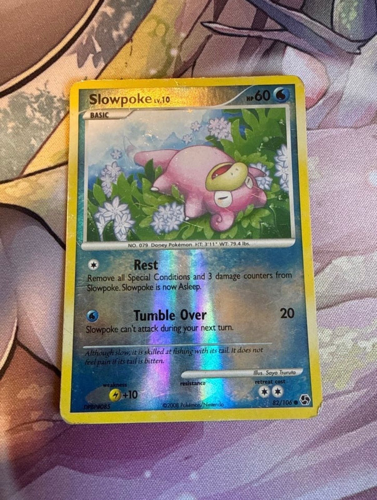 Slowpoke Reverse Holo Pokémon Kaart - Zeldzaam!, Ophalen of Verzenden, Gebruikt, Losse kaart, Foil