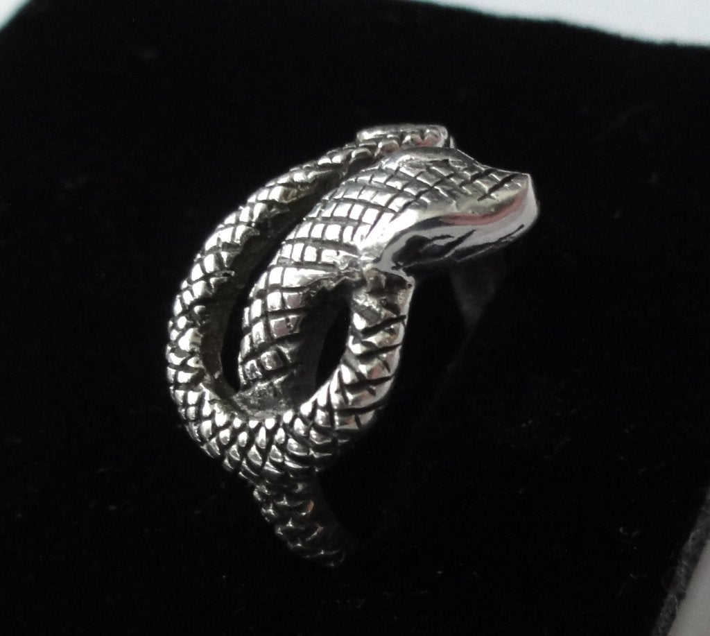 925 Zilveren slangen ring slang snake maat 17, Sieraden, Tassen en Uiterlijk, Ringen, Ophalen, Zo goed als nieuw, 17 tot 18, Dame of Heer