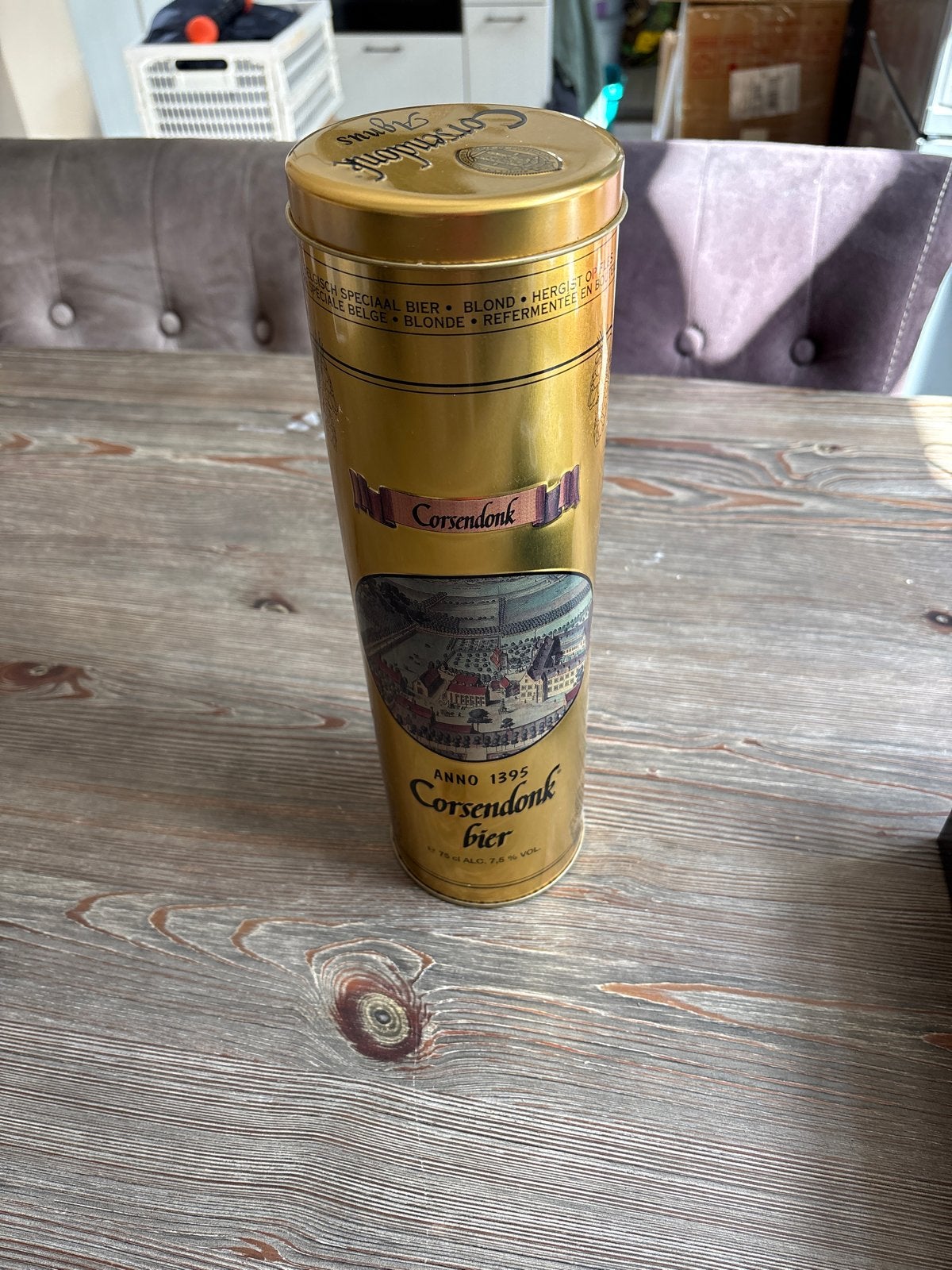 Vintage Corsendonk bierblik - Decoratief verzamelobject, Verzamelen, Ophalen, Gebruikt, Overige, Overige merken