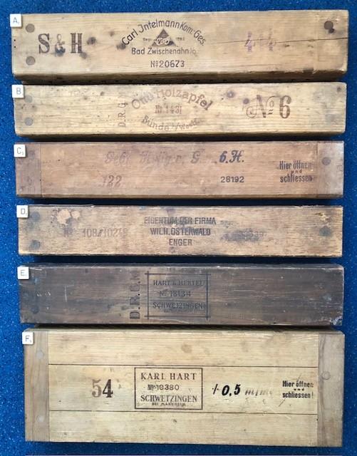 6 Sigarenpersen (zie omschrijving), Gebruikt, Industrieel, Hout, Meerkleurig