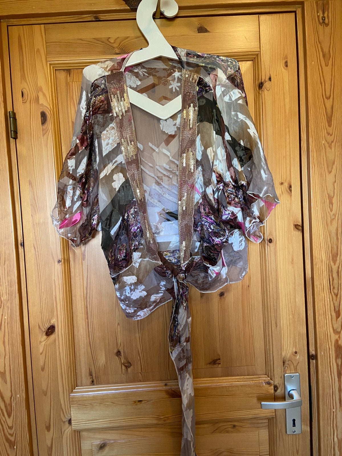 Blouse superstar 40 bruine palletjes, Ophalen of Verzenden, Zo goed als nieuw, Maat 38/40 (M), Bruin
