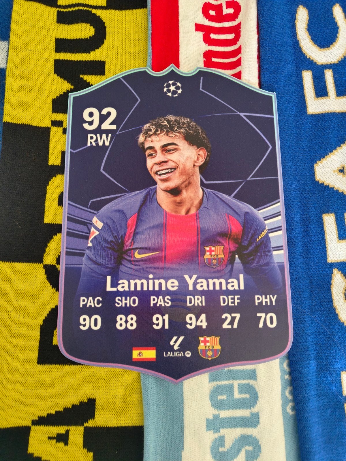 Voetbalkaartje (37cmx25cm) - Lamine Yamal, Ophalen of Verzenden, Zo goed als nieuw, Plaatje