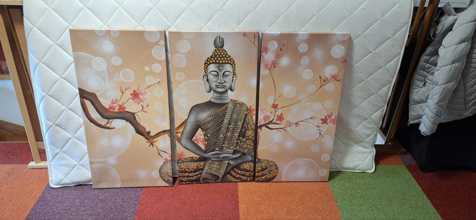 3-delig Boeddha Schilderij - Rustgevende Wanddecoratie, Ophalen