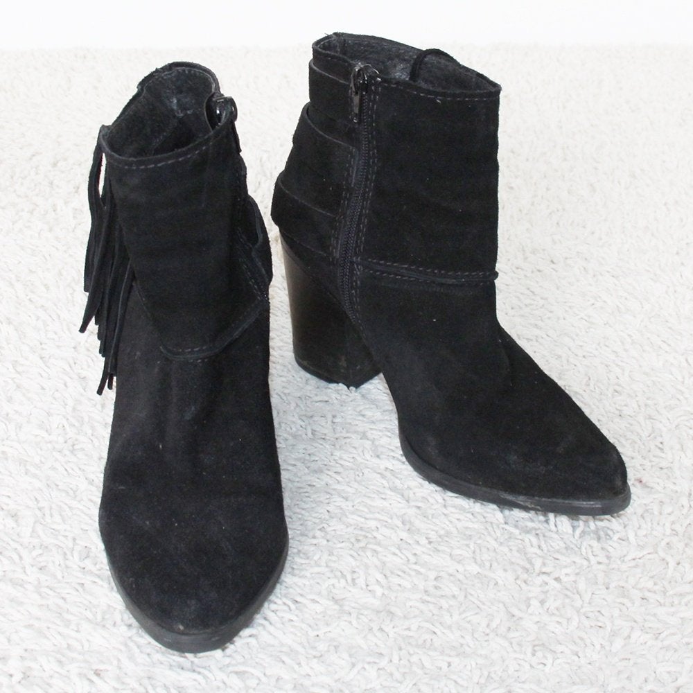 Mooie Suede Invito Franje Laarsjes (Maat 39) s14 € 30,-, Zwart, Lage of Enkellaarzen, Ophalen of Verzenden, Zo goed als nieuw