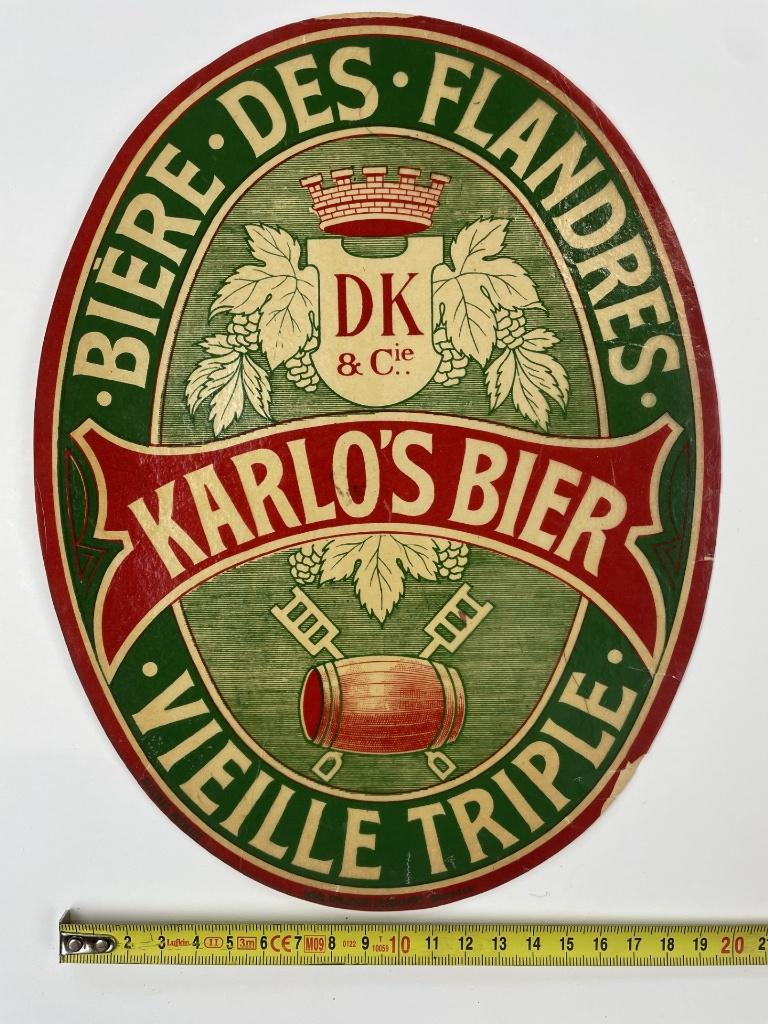 oud glastransfer bierbrouwerij KARLO'S bier, Verzamelen, Ophalen of Verzenden, Gebruikt, Overige merken