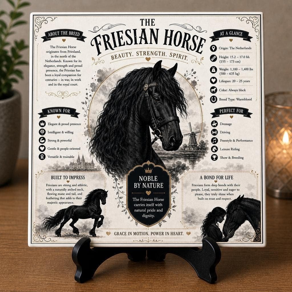 Fries Paard - Infographic Tegel, Huis en Inrichting, Verzenden, Nieuw