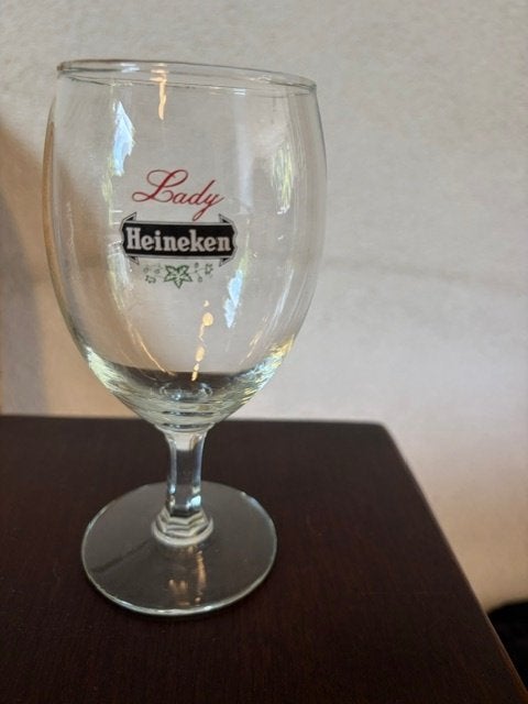 glas Heineken lady, Verzamelen, Ophalen of Verzenden, Gebruikt, Glas of Glazen, Heineken