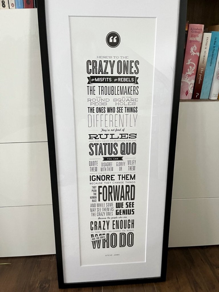 Steve Jobs print, Antiek en Kunst, Ophalen, Print, Achter glas
