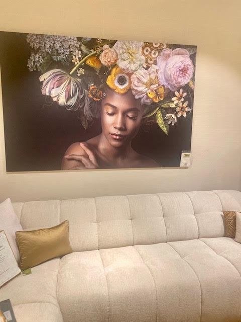Aluminium foto, Flower Power portret (SHOWMODEL), Ophalen, Ophangklaar