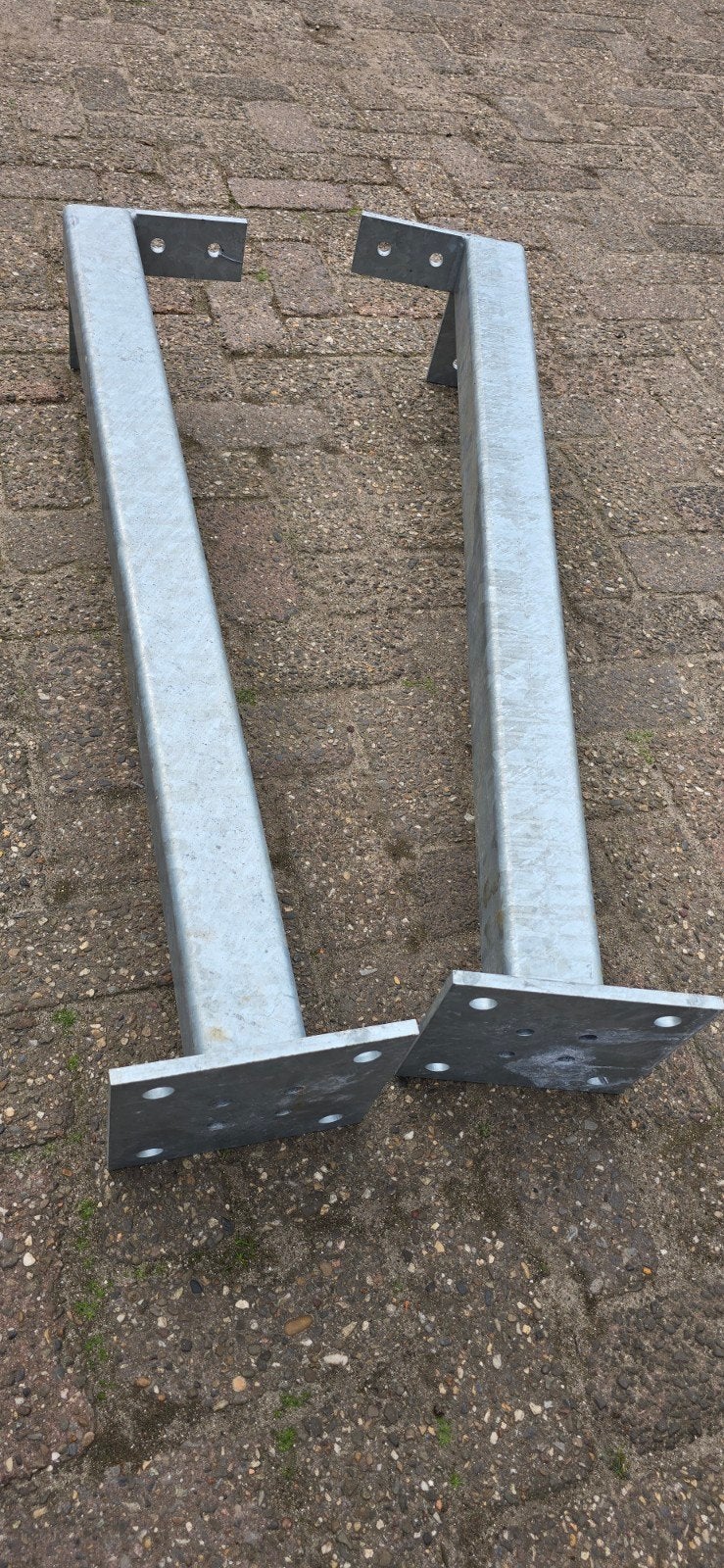 2x Kolom staanders ca 107cm gegalvaniseerde verzinkte palen, Doe-het-zelf en Verbouw, Metalen, Ophalen, Zo goed als nieuw, IJzer