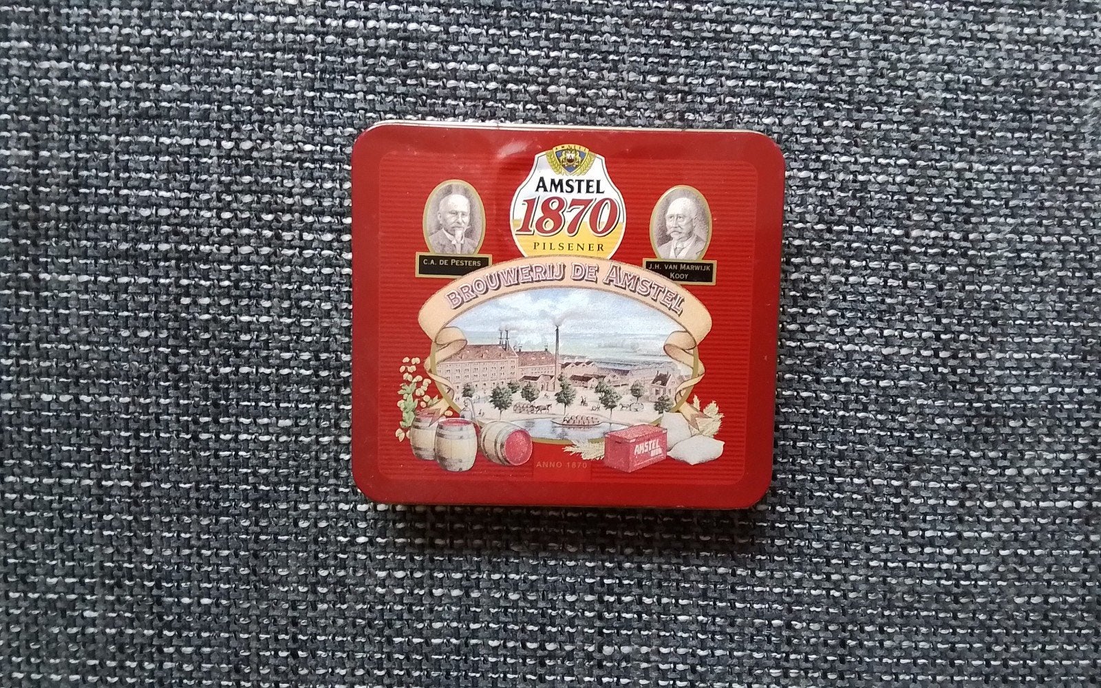 Vintage Amstel Bierblikje., Ophalen of Verzenden, Gebruikt, Amstel