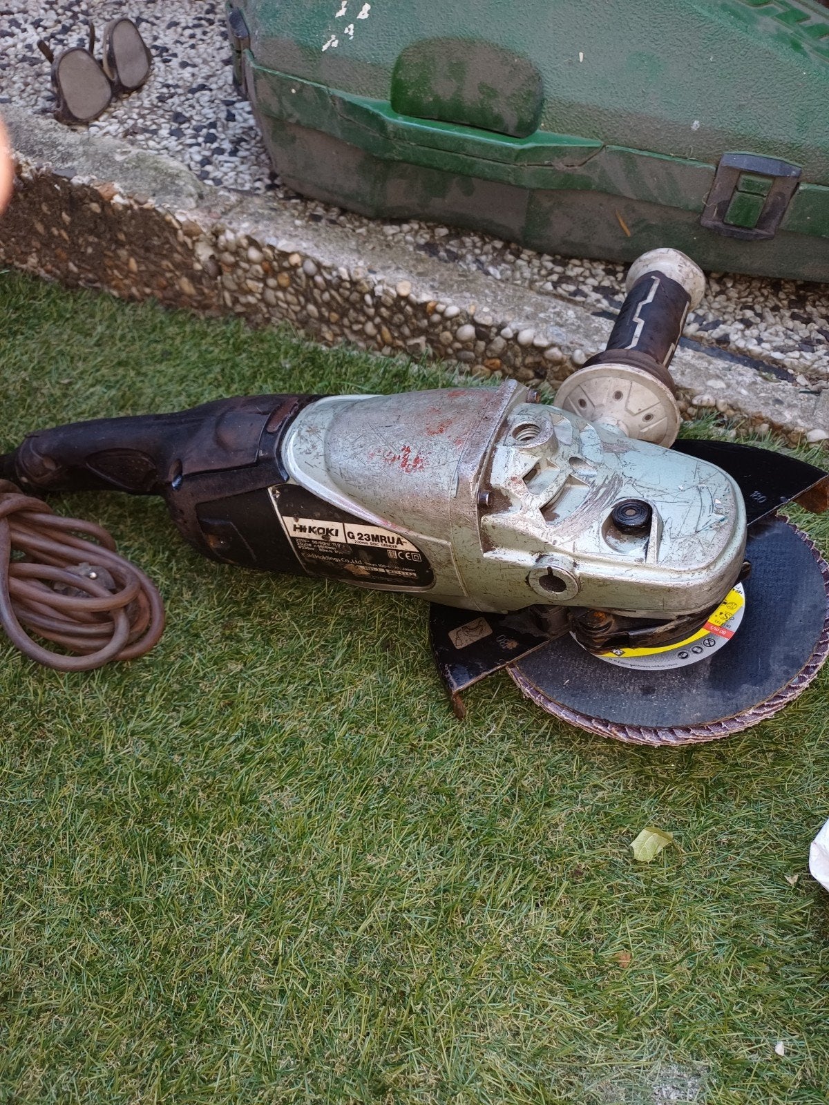 hikoki slijptol, Doe-het-zelf en Verbouw, Ophalen of Verzenden, Gebruikt, 1000 watt of meer, Haakse handslijpmachine