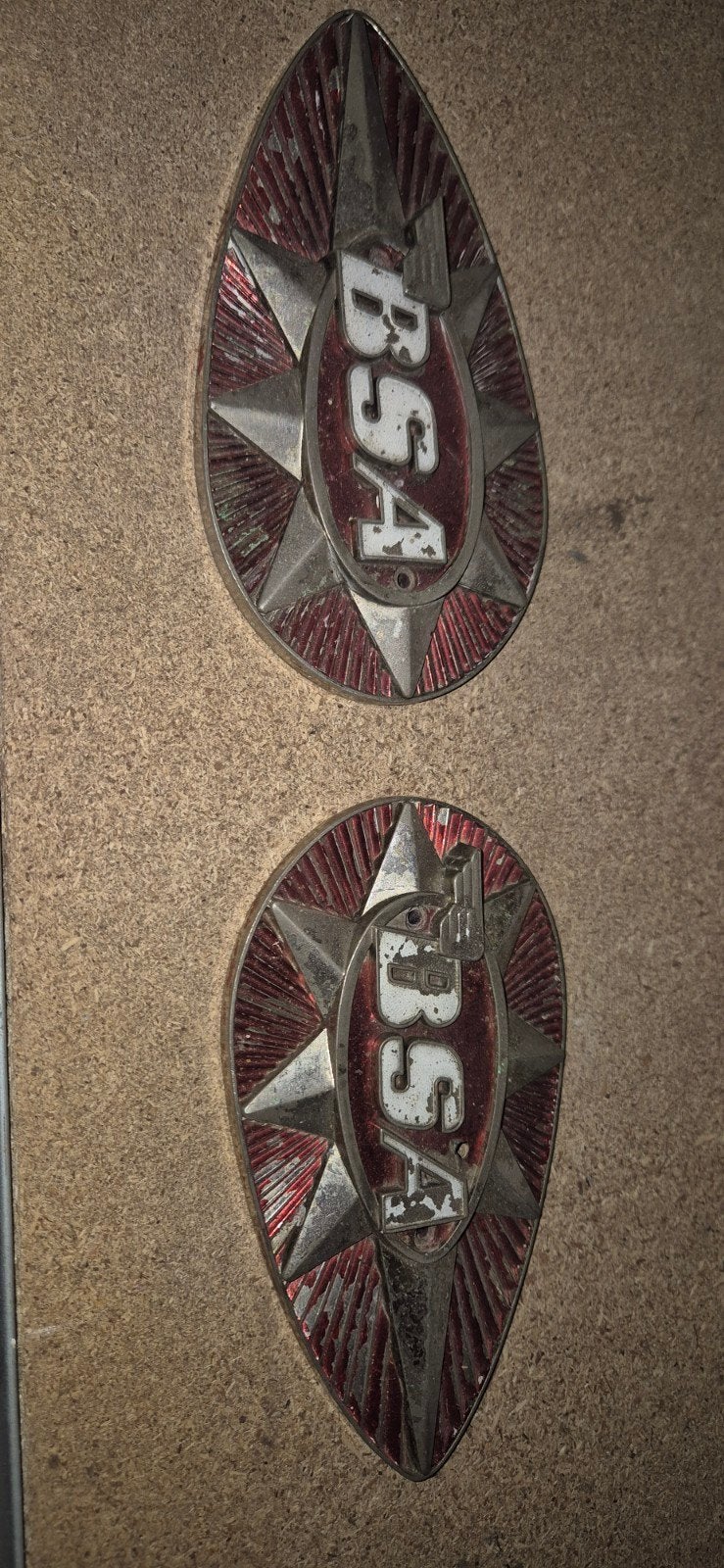 Vintage BSA Tank Emblemen - Set van 2, Ophalen of Verzenden, Gebruikt