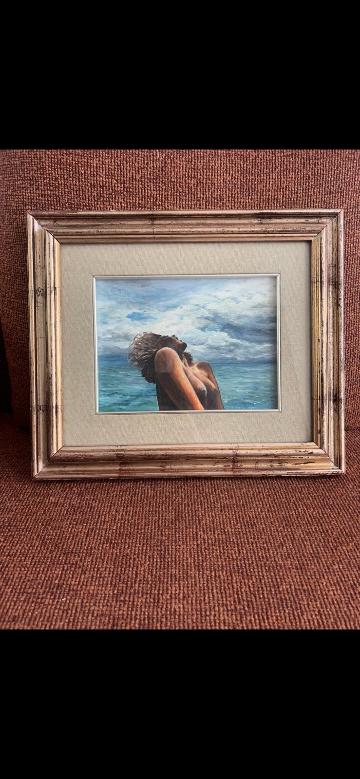 Vintage mid-century olieverfschilderij I.F. Ferrari - 60s, Ophalen of Verzenden, Bijzondere lijst, Maritiem / water, Doek