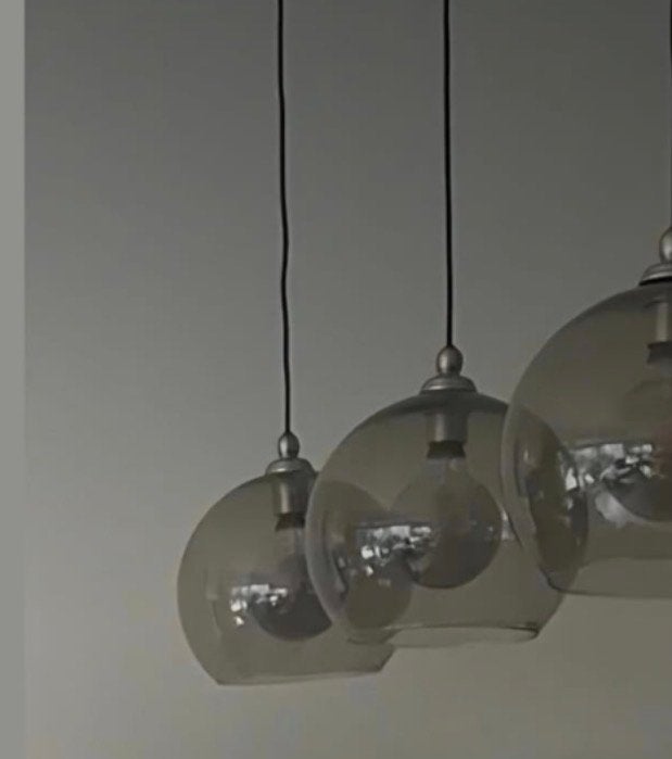 IKEA JAKOBSBYN Hanglamp Rookkleur Glas, Ophalen of Verzenden, Zo goed als nieuw, Glas, E27 (groot)
