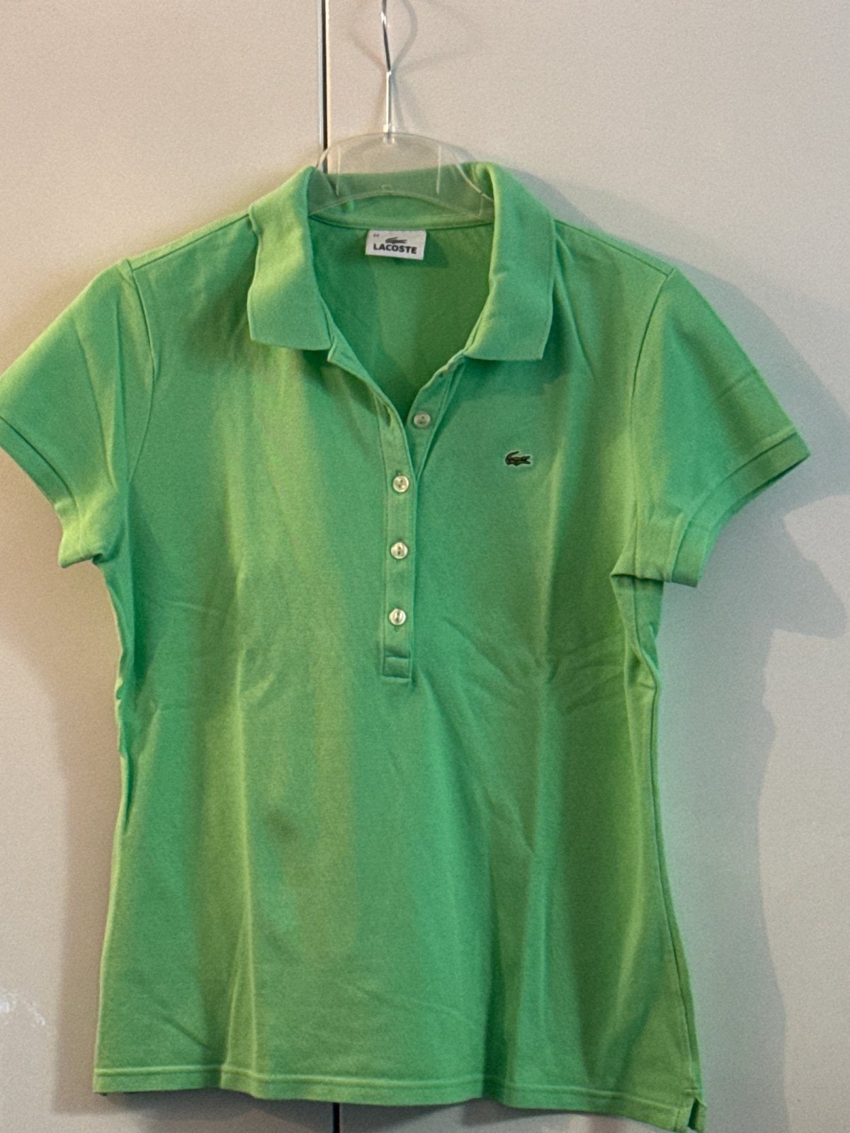 Lacoste Polo Shirt - Groen - Maat L, Kleding | Dames, Maat 42/44 (L), Ophalen of Verzenden, Zo goed als nieuw, Korte mouw