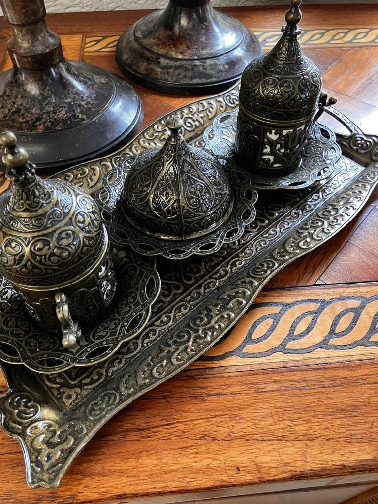 Turkse  koffieset Ottomaanse style, Antiek en Kunst, Ophalen of Verzenden