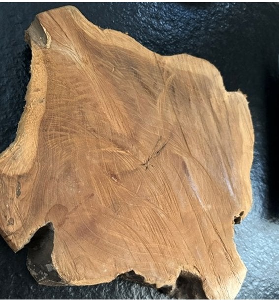 Serveerplank, boomstamplank, borrelplank, onderzetter Teak, Ophalen, Zo goed als nieuw, Hout
