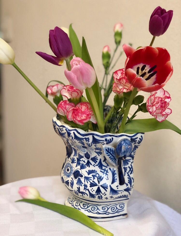 Tulpen Vaas Antiek Delfts Blauw 18 de Eeuws, Antiek en Kunst, Ophalen