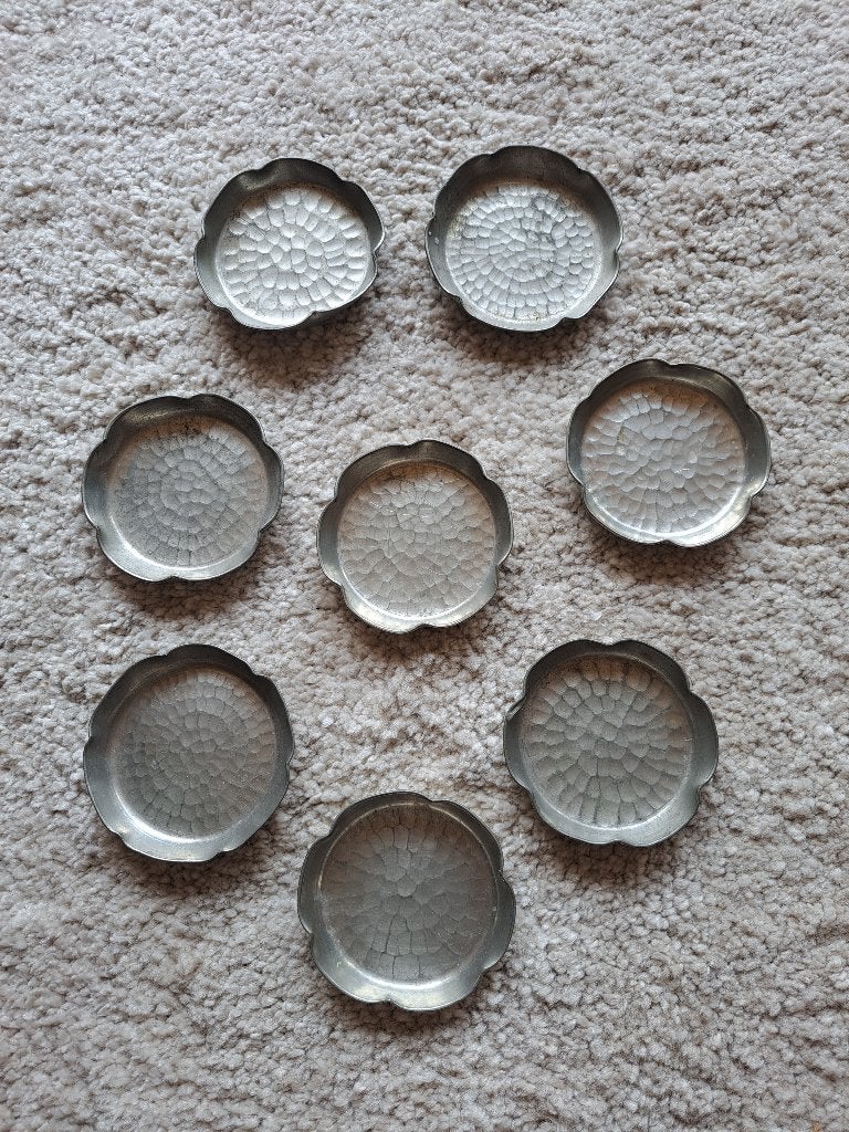 8 onderzetters van Banka Tin, Indonesië, Antiek en Kunst, Antiek | Tin, Ophalen of Verzenden