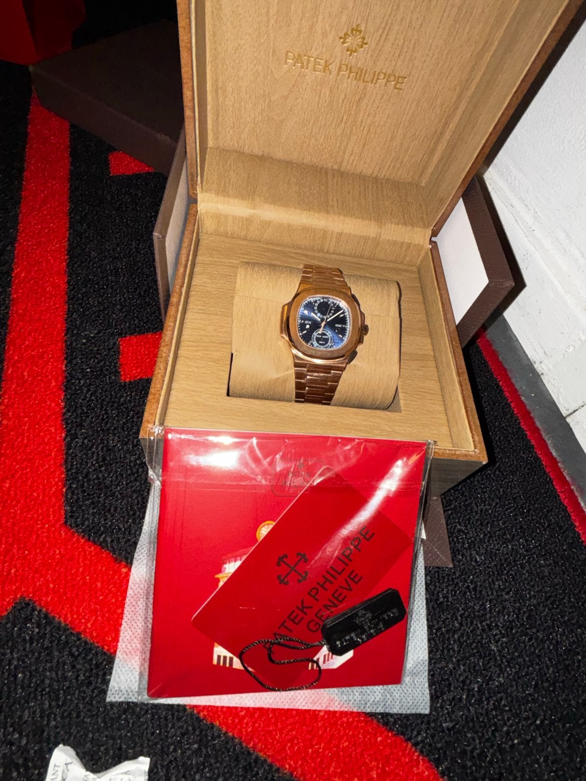 Patek Philippe Nautilus Rosegoud Horloge, Sieraden, Tassen en Uiterlijk, Overige merken, Staal, Polshorloge, Nieuw