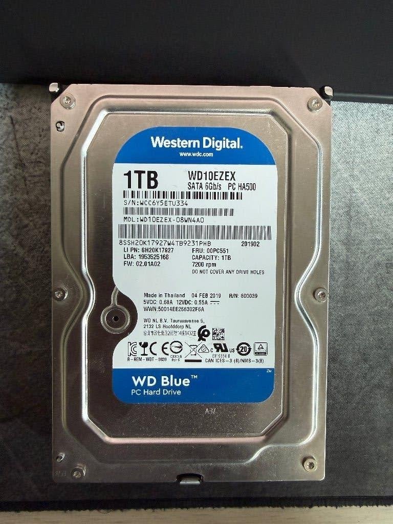 Western Digital Blue 1TB HDD WD10EZEX - SMART Goed - Getest, Computers en Software, Harde schijven, Ophalen, Intern, Refurbished